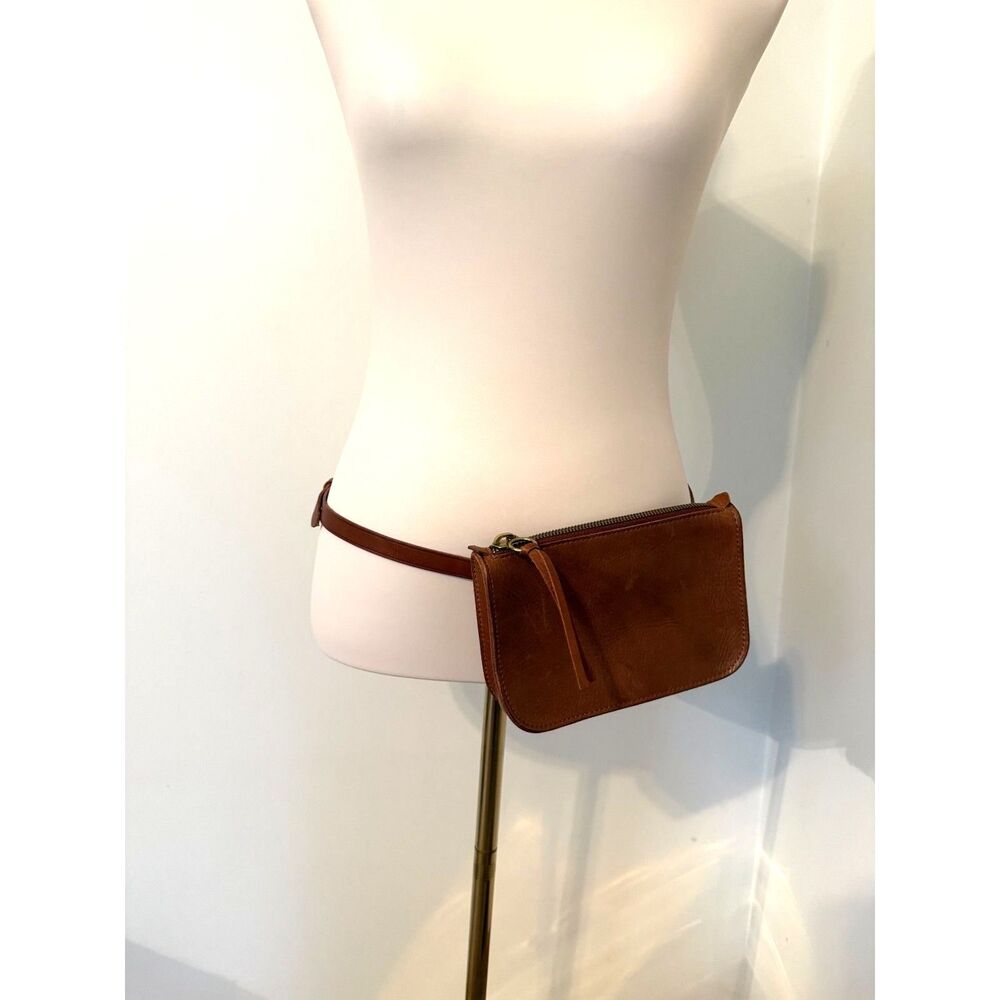 Madewell The Simple Pouch Belt Bag English Saddle Brown Genuine Leather